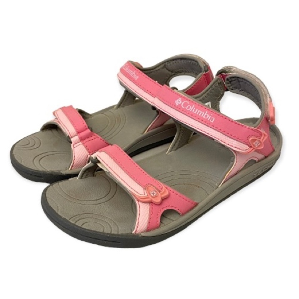 Columbia Sz 4 Youth Sandals Pink Adjustable Straps Walking Hiking Girls Shoes